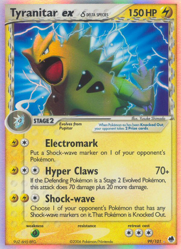 EX Dragon Frontiers Holo Tyranitar ex #99/101